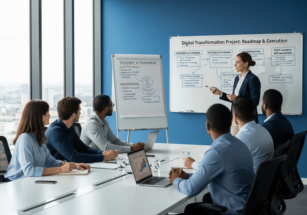 Consultant accompagnant une équipe projet de facturation électronique