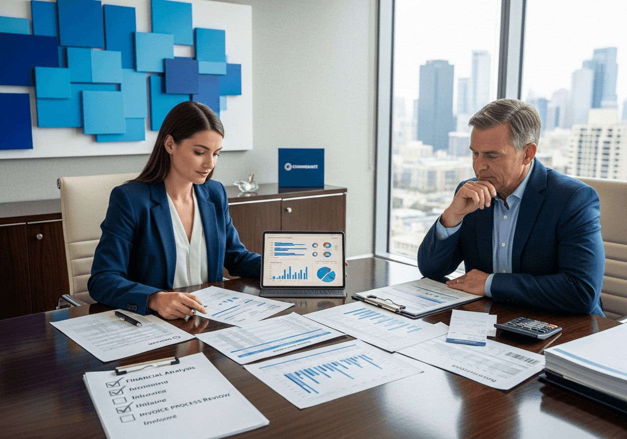 Consultant réalisant un audit de conformité facturation électronique